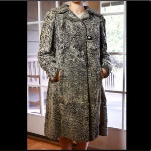 Vintage EUC Curly Lamb Swing Coat